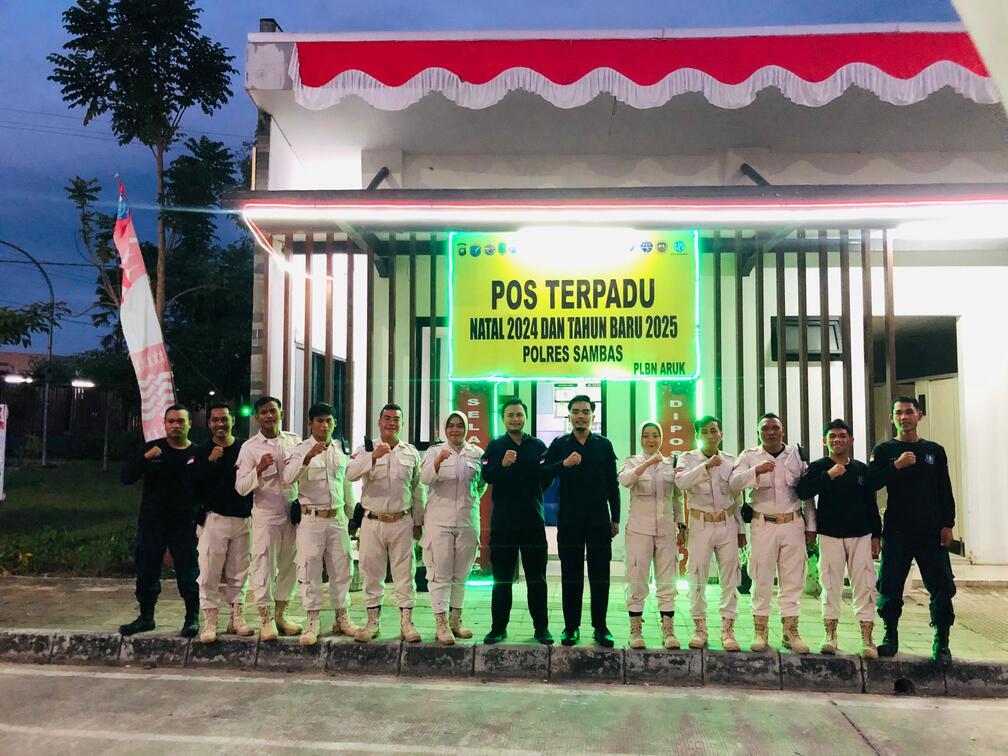Pastikan Nataru Berjalan Lancar, PLBN Aruk dan Polres Sambas Dirikan Pos Terpadu di Ujung Negeri