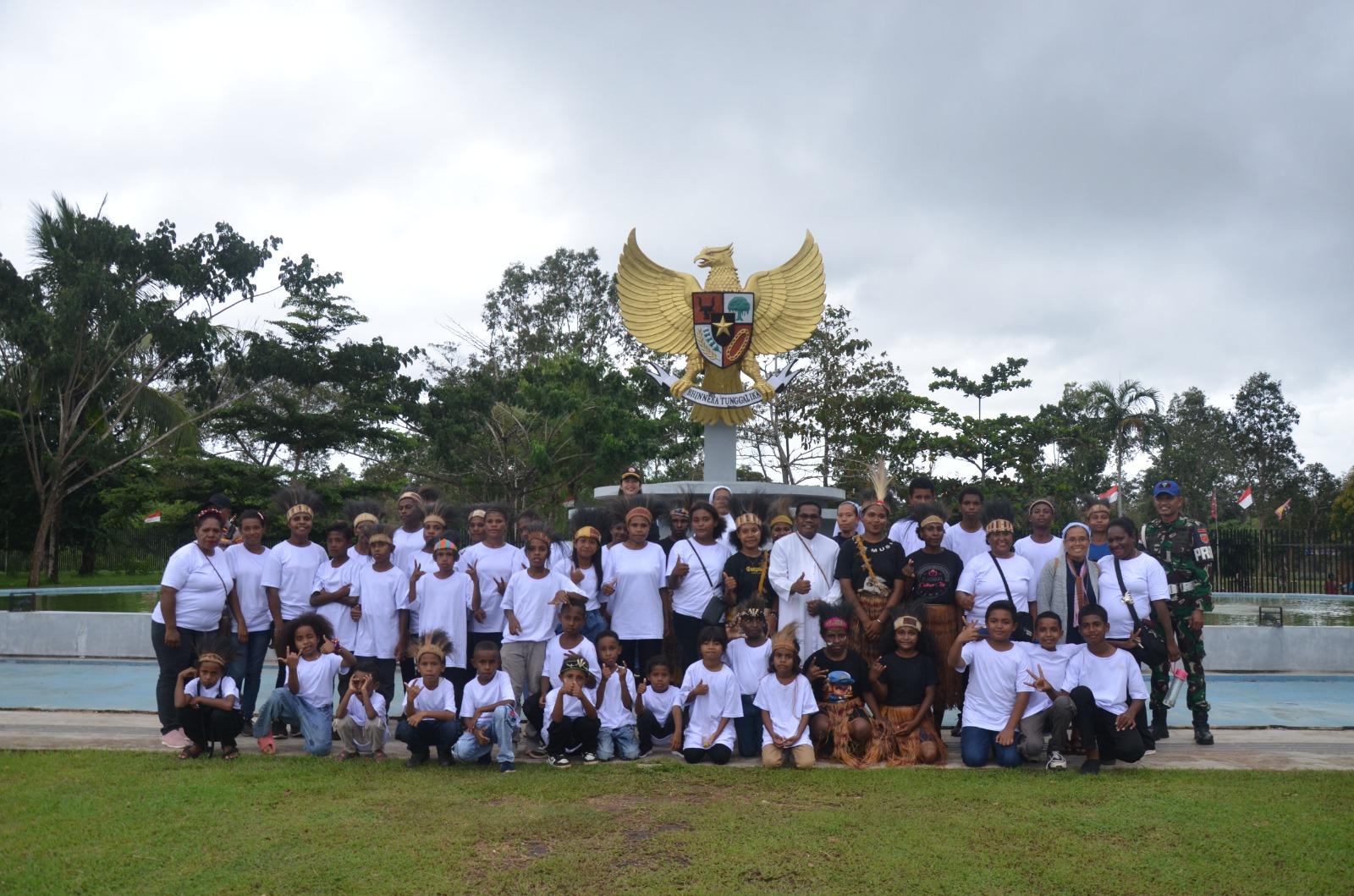 PLBN Sota Fasilitasi Pembukaan Jambore Sekami Keuskupan Agung Merauke yang Dihadiri Ratusan Anak-anak